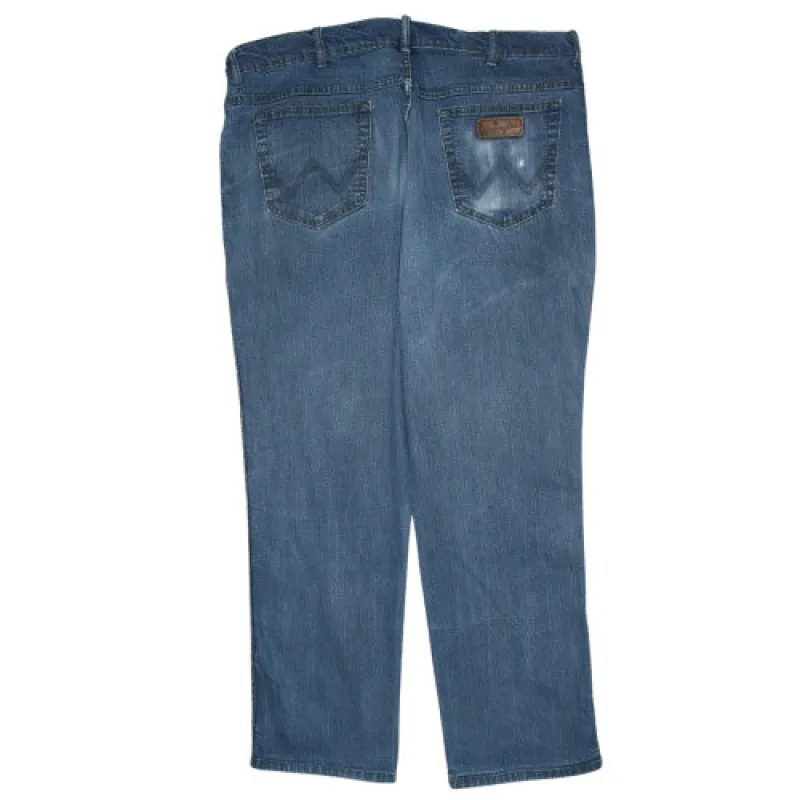 Wrangler Blue Jeans Men's W42 Classic Five Pocket Straight Leg Denim Pants sold by Vintage Club