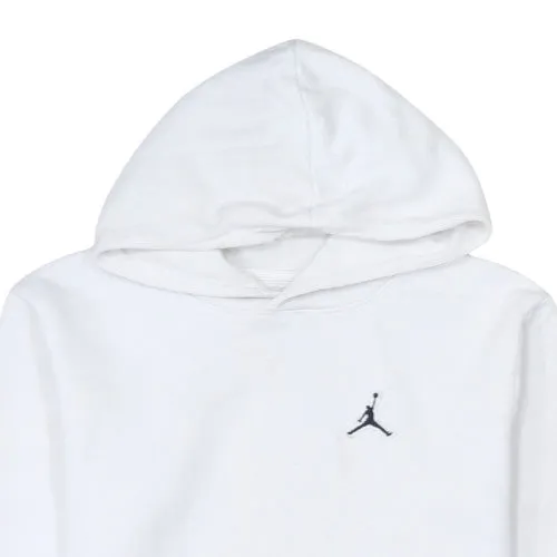 Jordan White Hoodie Women’s XLarge Embroidered Jumpman Logo Front Pocket Pullover Sweatshirt sold by Vintage Club product image thumbnail 3