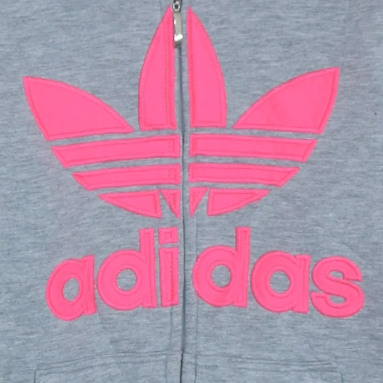 Adidas Men's Vintage 90s Grey Spellout Hoodie, Small Cotton Zip-Up sold by Vintage Club product image thumbnail 4