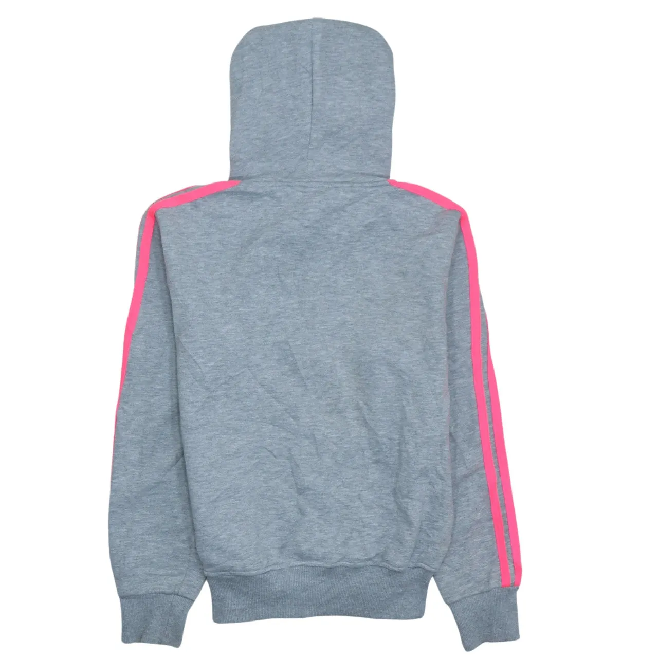 Adidas Men's Vintage 90s Grey Spellout Hoodie, Small Cotton Zip-Up sold by Vintage Club product image thumbnail 2