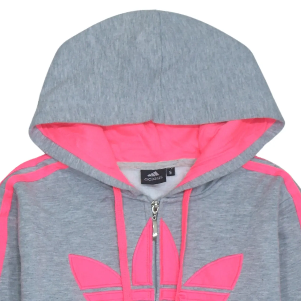 Adidas Men's Vintage 90s Grey Spellout Hoodie, Small Cotton Zip-Up sold by Vintage Club product image thumbnail 3