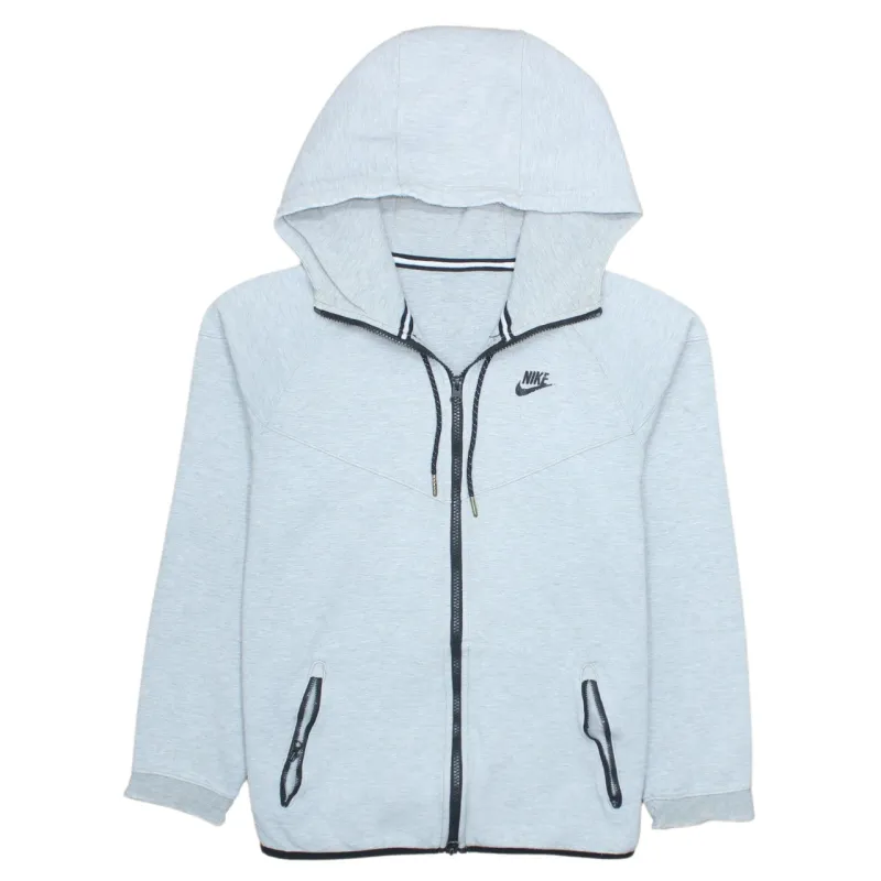 Nike 90's Vintage Small Grey Swoosh Zip Hoodie, Cotton Sweatshirt sold by Vintage Club
