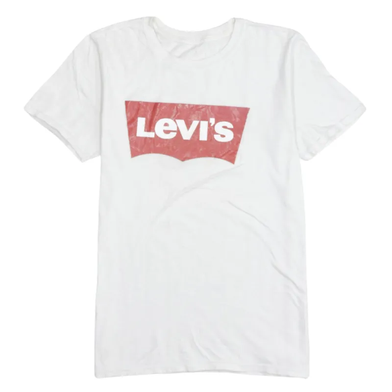 Levi's White T Shirt Men's Small Printed Red Batwing Logo Casual Tee Top sold by Vintage Club