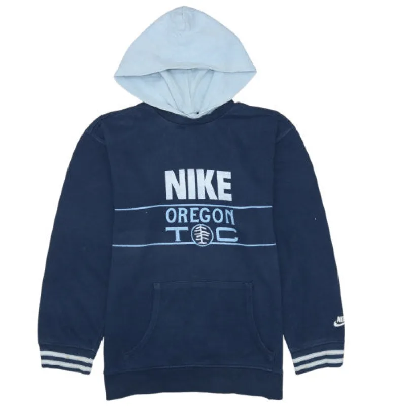 Vintage Nike 90's Oregon Graphic Pullover Hoodie XL Navy Blue made by Nike