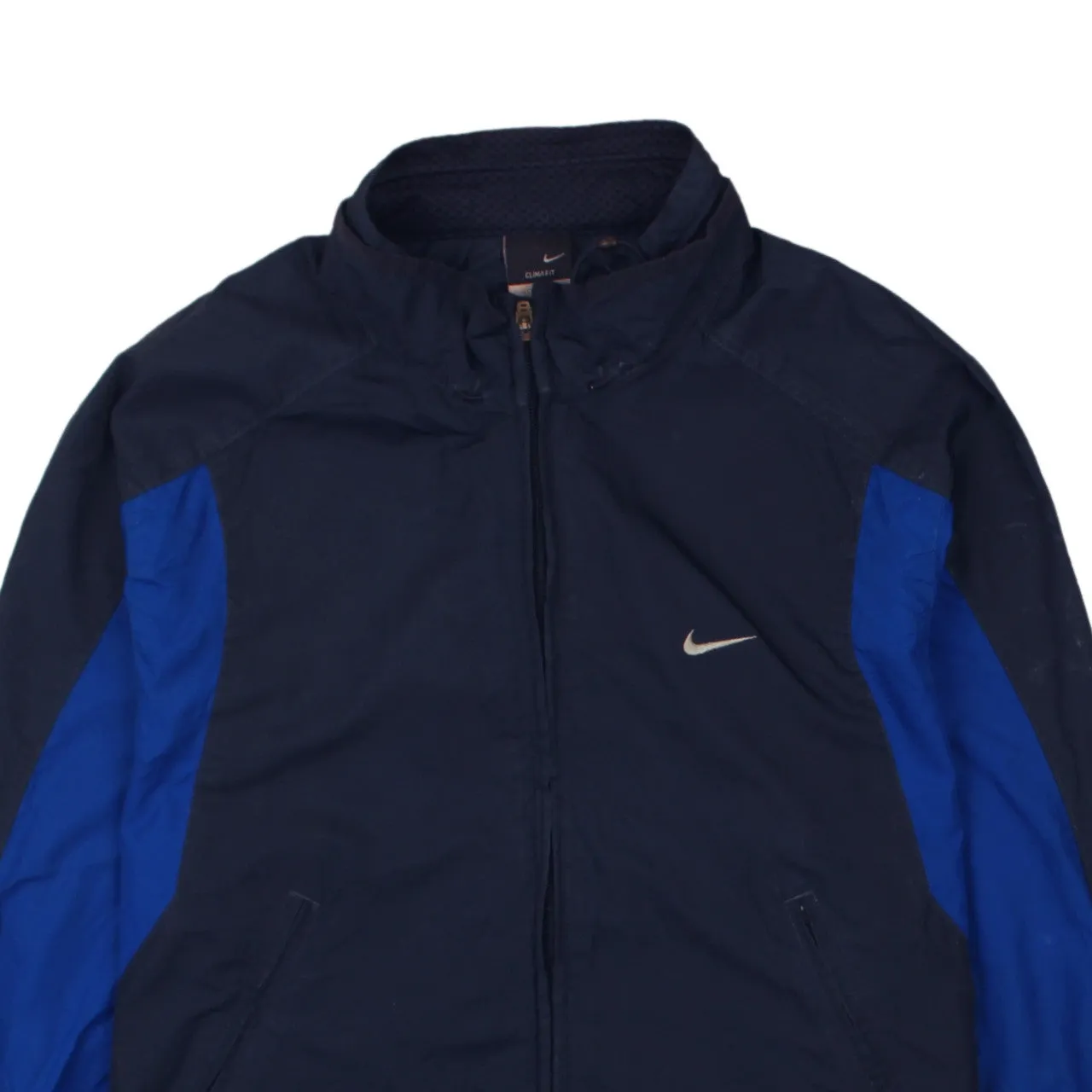 Vintage Nike 90's Women's Large Navy Blue Swoosh Windbreaker Jacket sold by Vintage Club product image thumbnail 3