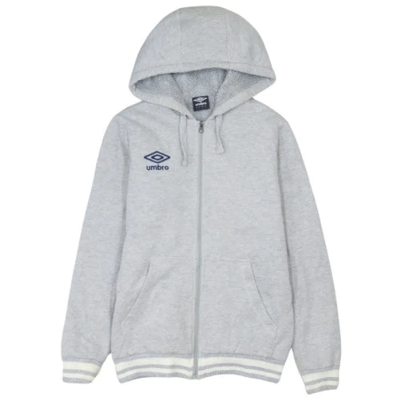 Umbro 90's Grey Full Zip Up Hoodie Small with Drawstring & Pockets sold by Vintage Club