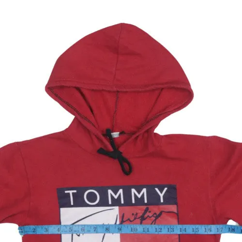 Tommy Hilfiger 90's Spellout Hoodie XSmall Red Vintage Pullover sold by Vintage Club product image thumbnail 5