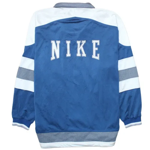 Nike Blue Full Zip Jacket Men's Medium Embroidered Logo Stripe Sleeves Track Top sold by Vintage Club product image thumbnail 2