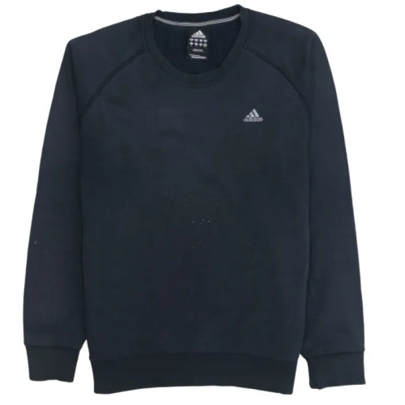 Adidas Men's Sweatshirt Dark Navy Black Medium Small Logo Crewneck Pullover Jumper sold by Vintage Club
