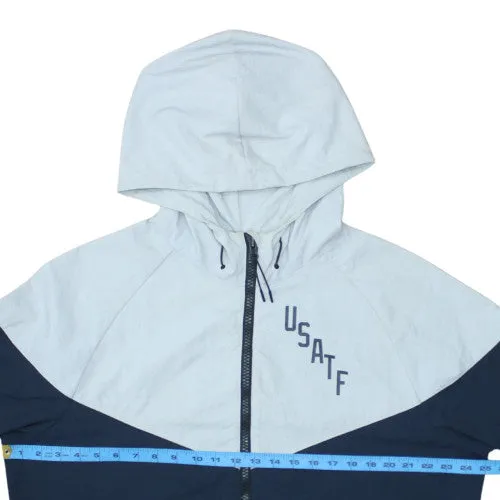Nike Navy Blue Hooded Jacket Women’s XLarge USATF Printed Logo Zip Windbreaker sold by Vintage Club product image thumbnail 5