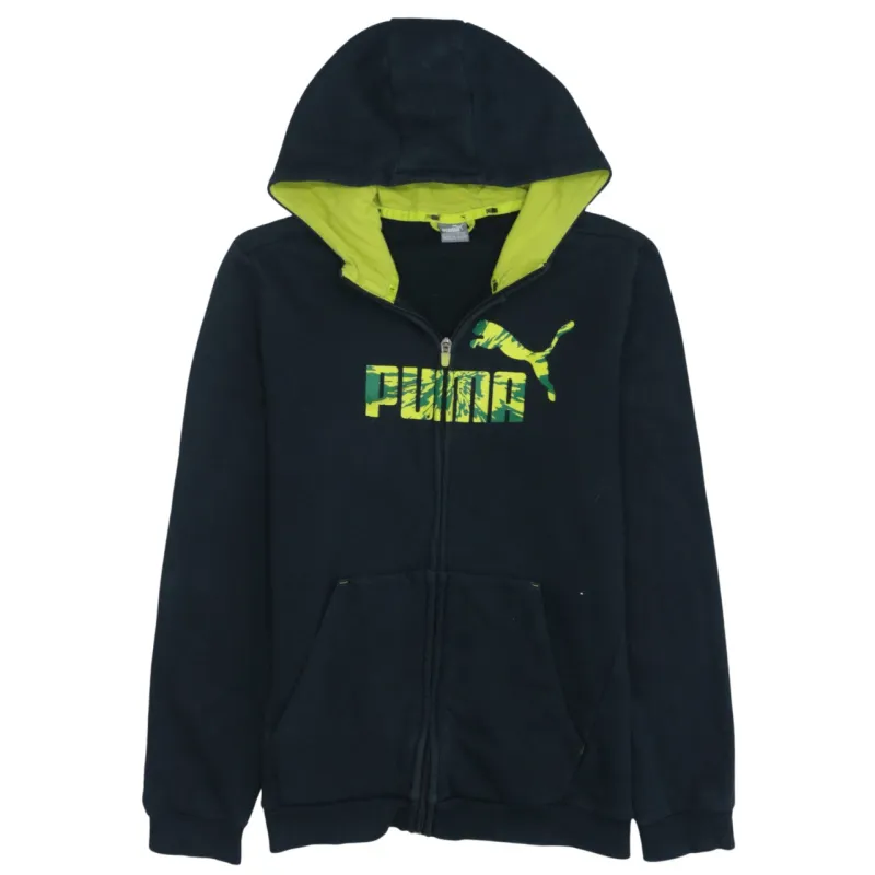 Puma 90's Vintage Black Hoodie XXL, Spellout, Retro Cotton Classic made by Puma