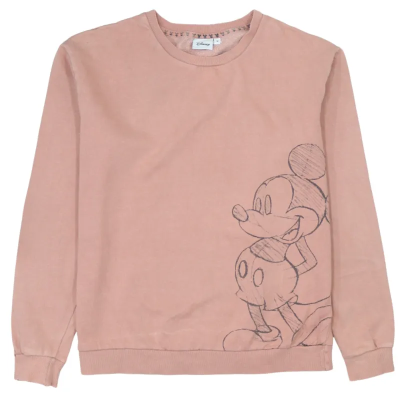 Vintage 90's Disney Mickey Mouse Pink Crew Neck Sweatshirt, Medium sold by Vintage Club