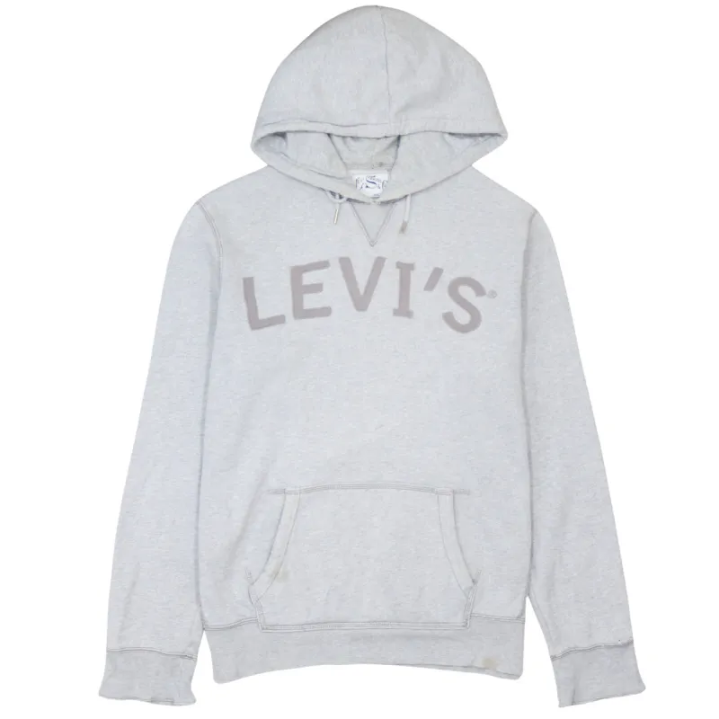 Levi's 90's Vintage Grey Spellout Hoodie Men's Large Cotton Retro made by Levi's