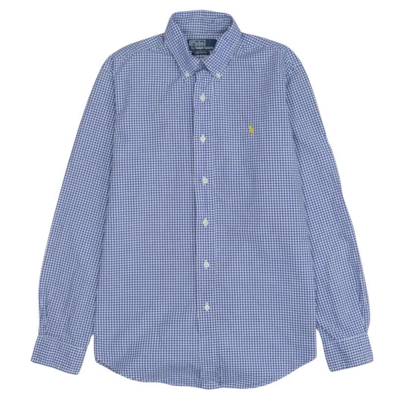 Vintage Polo Ralph Lauren 90s Men's Blue Cotton Shirt Small Retro sold by Vintage Club