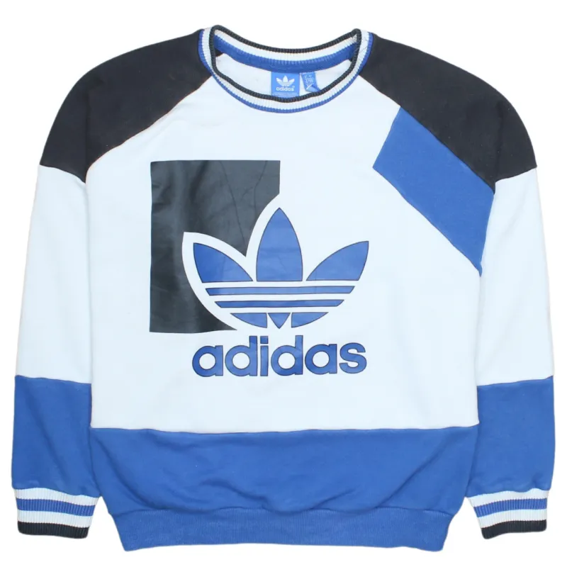 Adidas Vintage 90's Crew Neck Spellout Sweatshirt Blue Small Cotton sold by Vintage Club