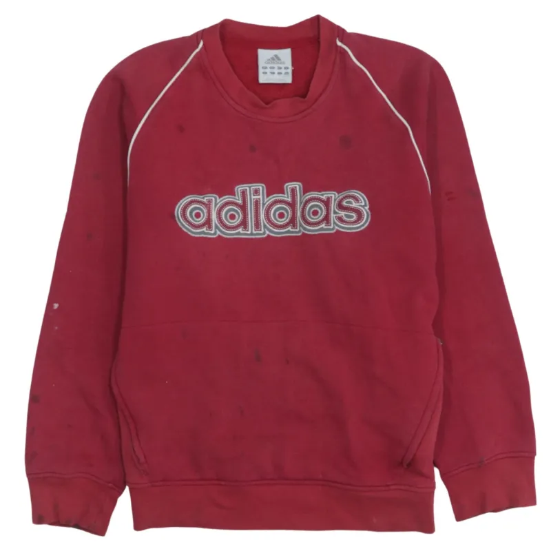 Adidas Vintage 90s Red Spellout Crewneck Sweatshirt Men's XS Retro sold by Vintage Club