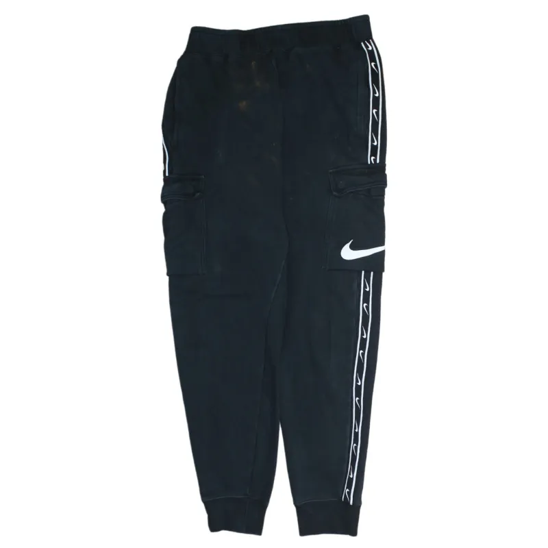 Nike 90's Vintage Swoosh Men's Joggers Small Black Cotton Sweatpants made by Nike