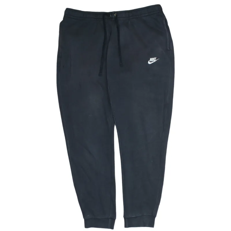 Vintage 90s Nike Men's XL Black Swoosh Joggers Sweatpants Cotton Pants made by Nike