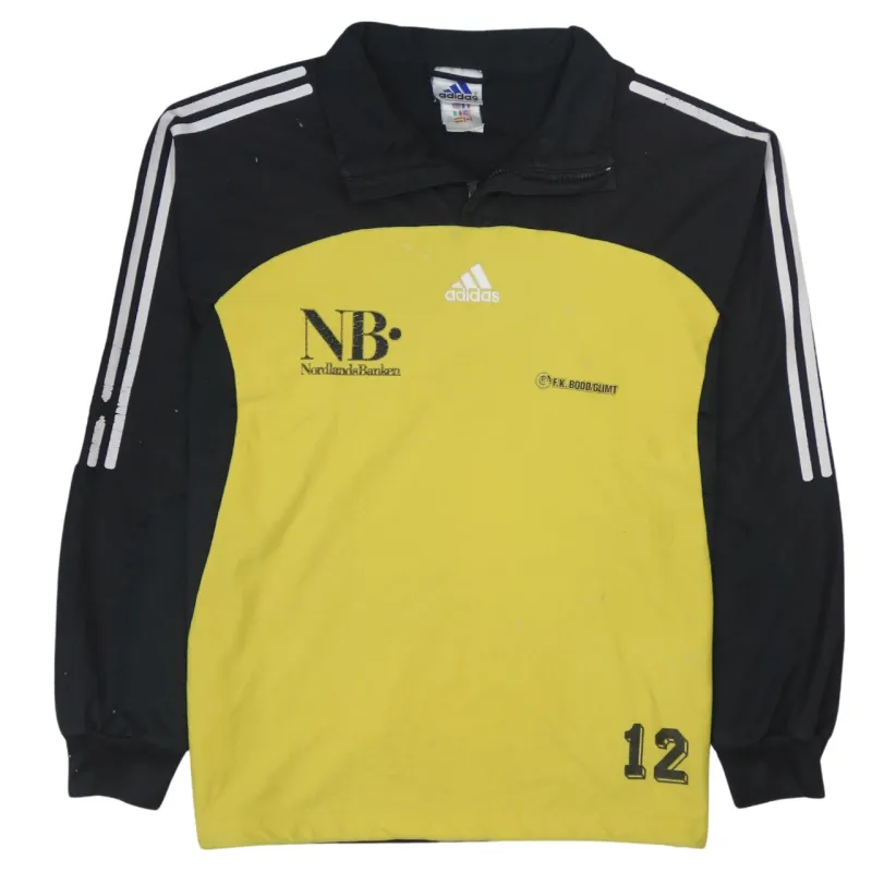 Adidas 90's Black Vintage Striped Quarter Zip Sweatshirt Medium made by Adidas