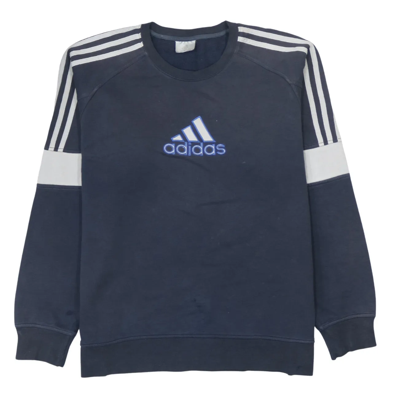 Vintage 90's Adidas Large Navy Blue Cotton Spellout Sweatshirt sold by Vintage Club