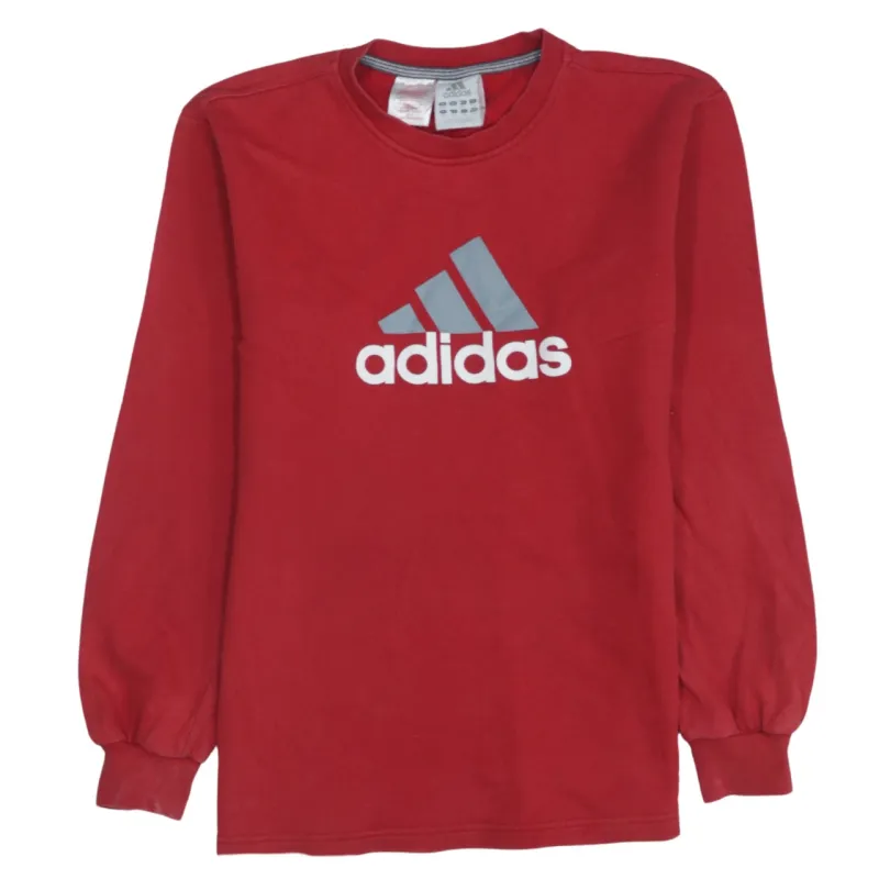 Adidas Vintage 90's Spellout Sweatshirt Red Crew Neck XSmall Rare sold by Vintage Club
