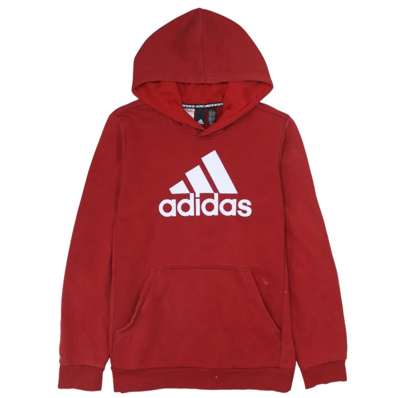 Adidas Women's Large Red 90's Vintage Spellout Pullover Hoodie sold by Vintage Club