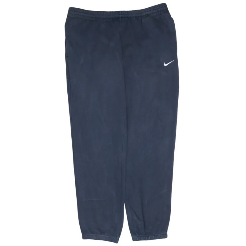 Nike 90's Navy Blue Joggers Large Swoosh Men's Cotton Sweatpants made by Nike
