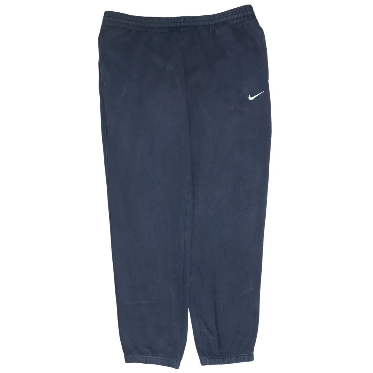Nike 90's Navy Blue Joggers Large Swoosh Men's Cotton Sweatpants sold by Vintage Club