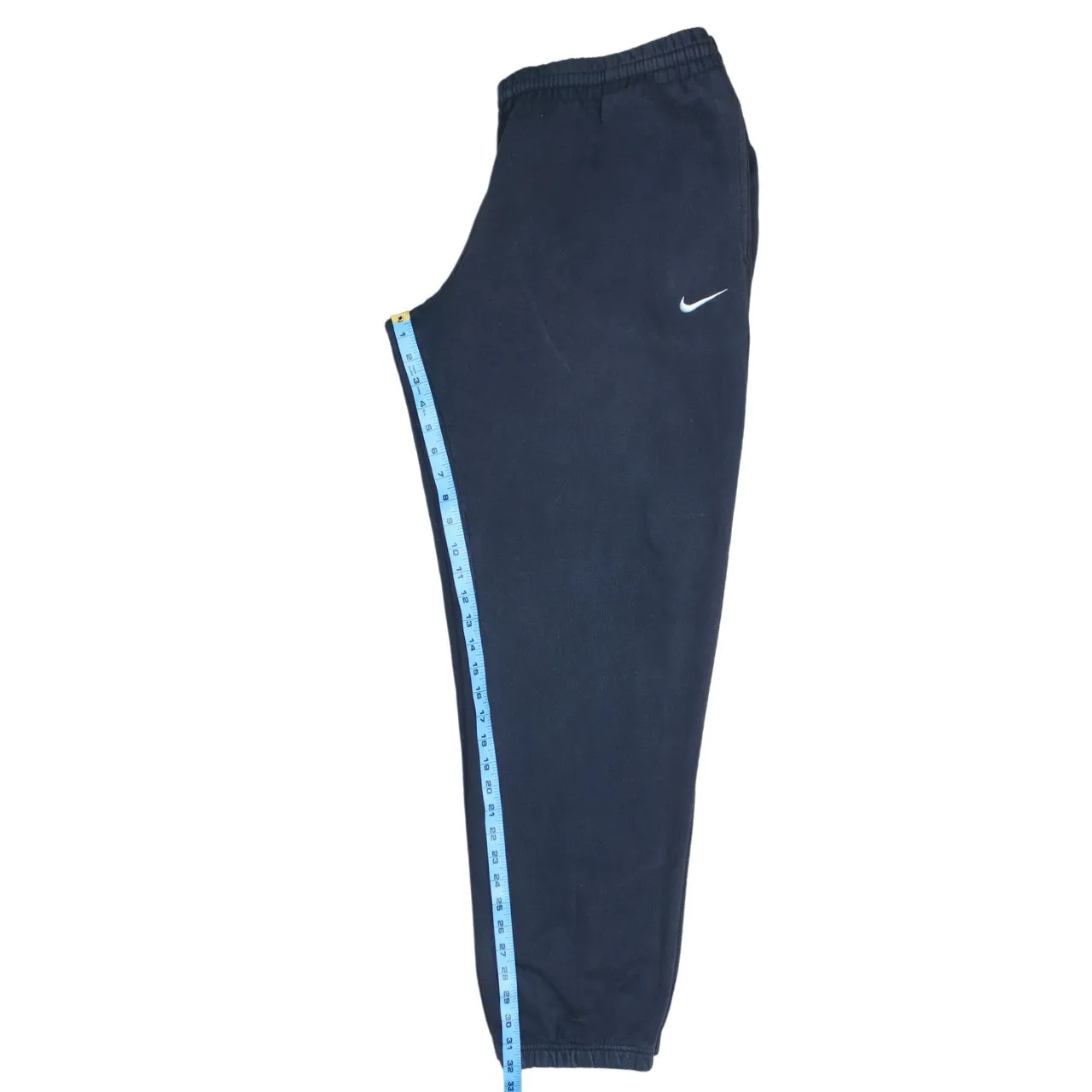 Nike 90's Navy Blue Joggers Large Swoosh Men's Cotton Sweatpants sold by Vintage Club product image thumbnail 5