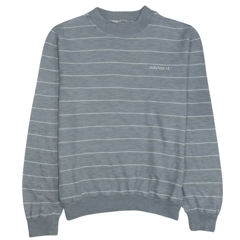 Adidas Vintage 90's Grey Men's Large Cotton Crew Neck Sweatshirt made by Adidas
