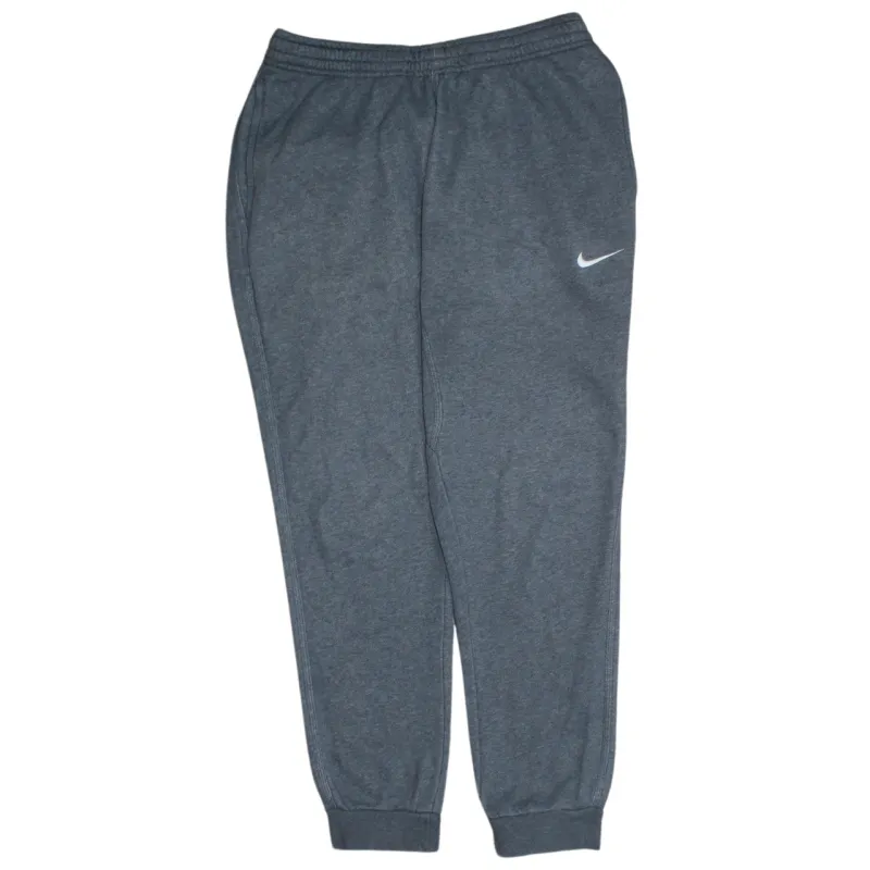 Nike 90s Vintage Men's Grey Swoosh Cotton Joggers Sweatpants L made by Nike