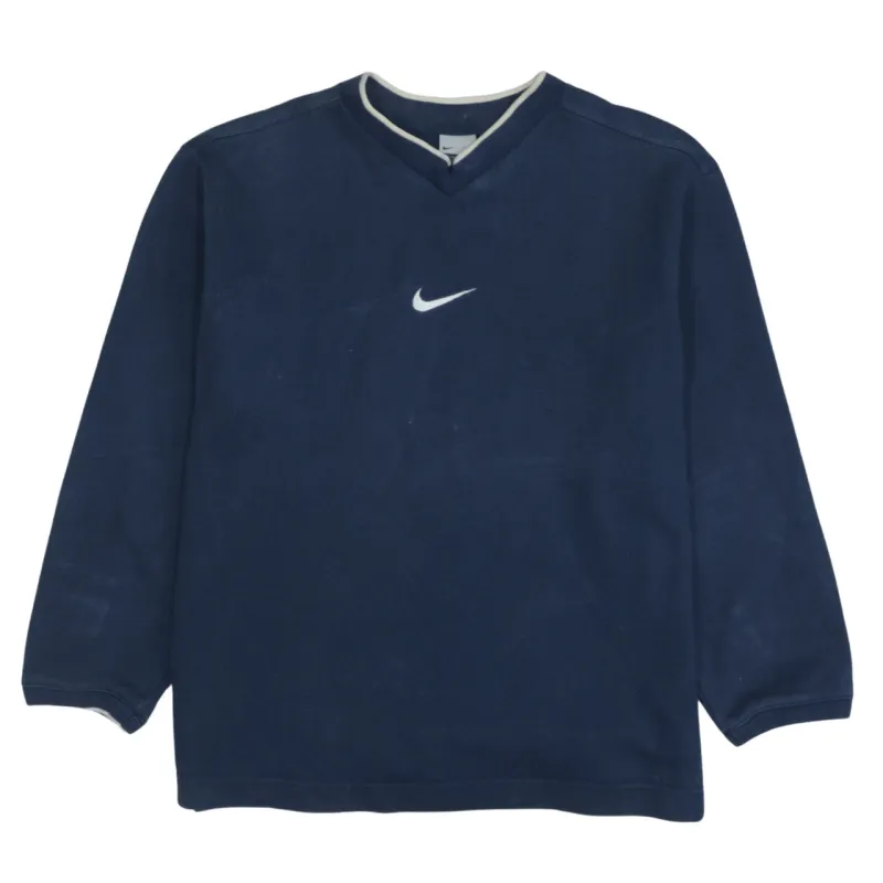 Nike Vintage 90s Sweatshirt Navy Blue XL V Neck Swoosh Logo Retro sold by Vintage Club