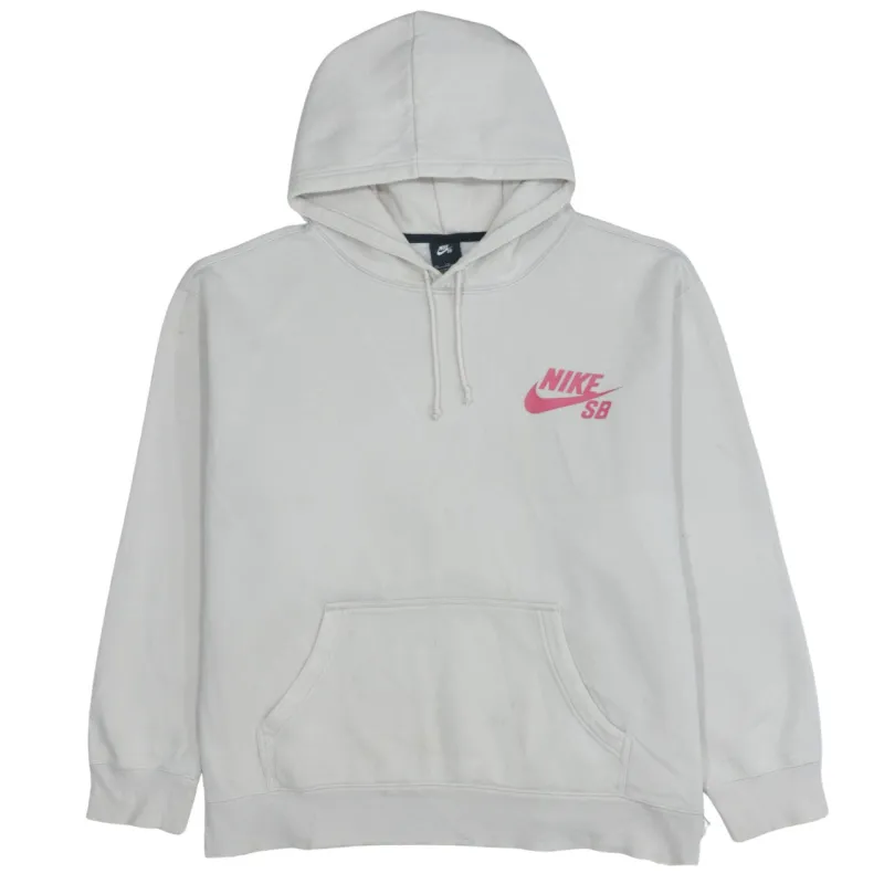 Men's XXL Nike 90's Beige Cream Swoosh Cotton Pullover Hoodie made by Nike