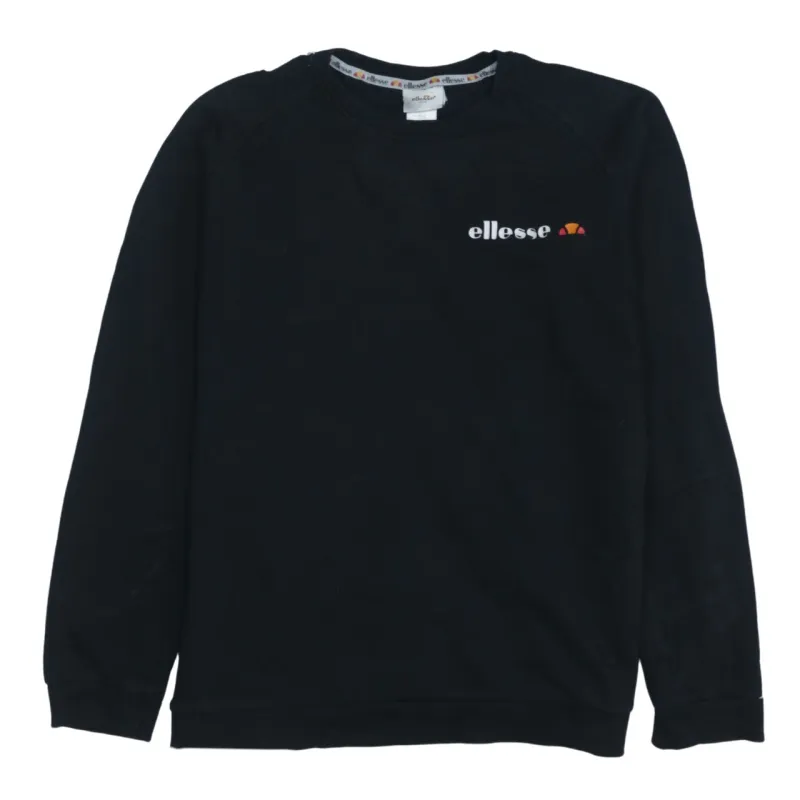 Ellesse 90's Women's Vintage Black Crew Neck Sweatshirt Large made by Ellesse