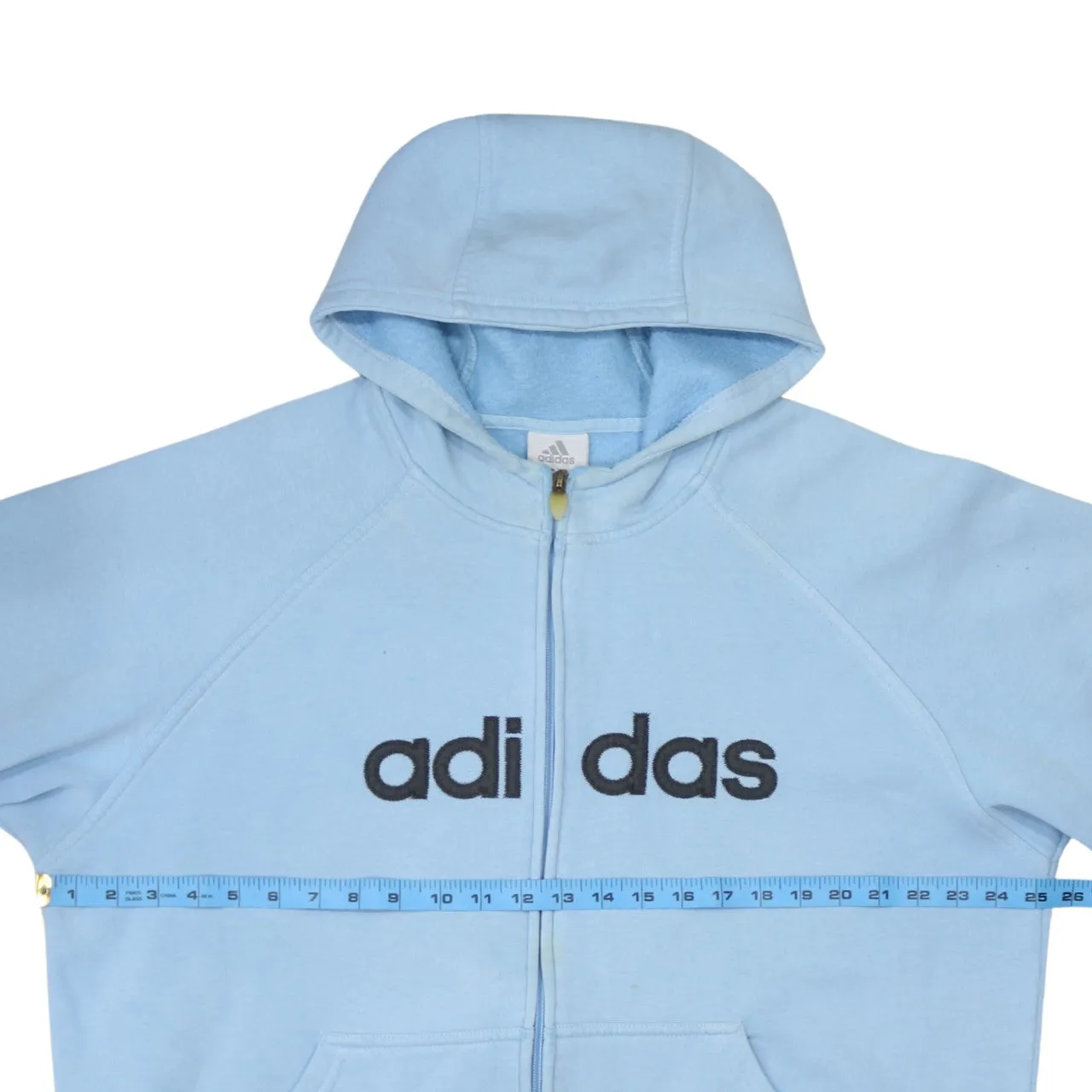 Adidas Men's Vintage 90's Blue Spellout Full Zip Hoodie, Large Cotton sold by Vintage Club product image thumbnail 5