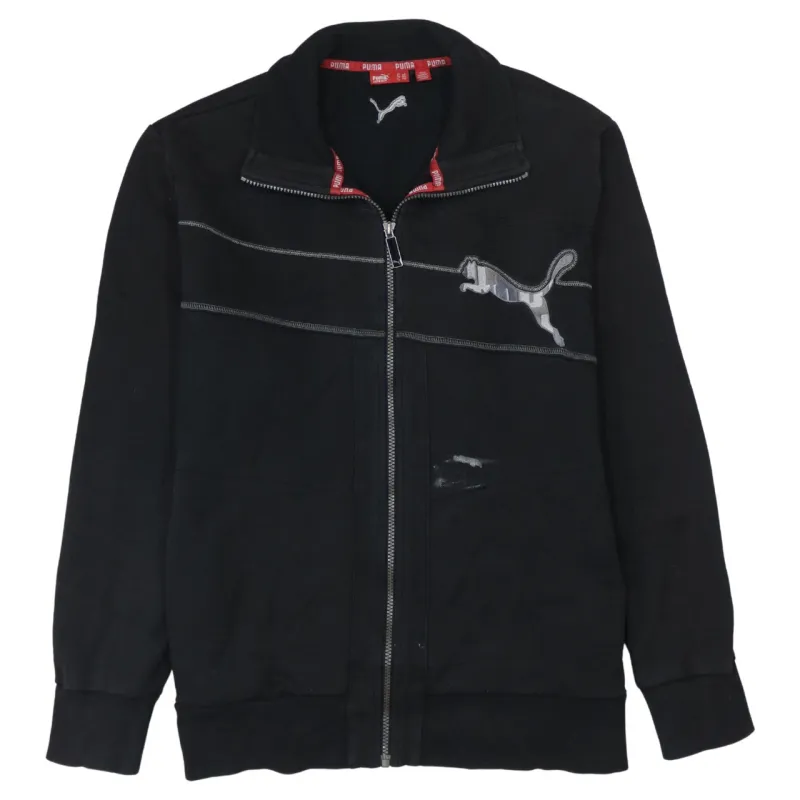 Vintage Puma 90's Men's Large Black Cotton Full Zip Sweatshirt made by Puma