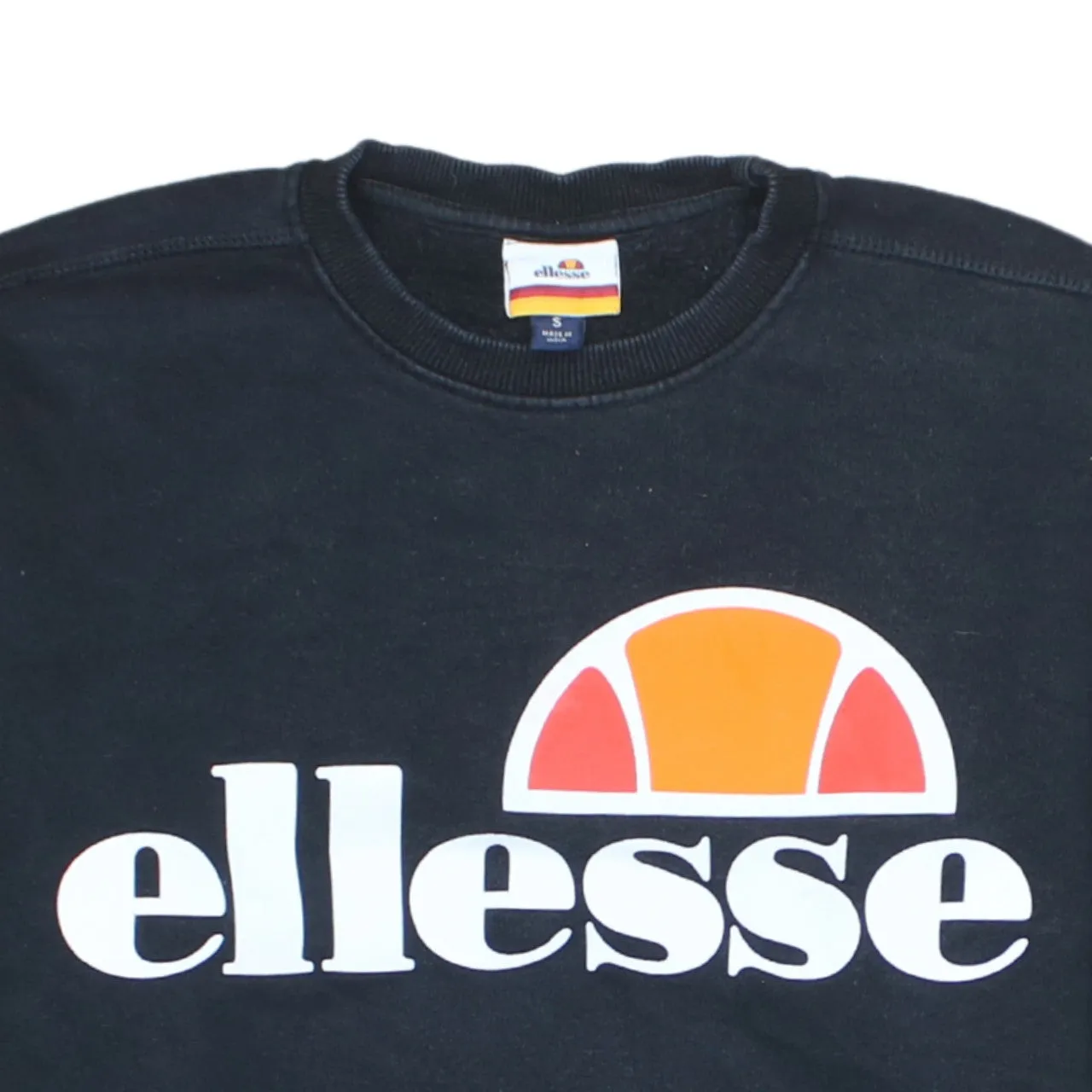 Vintage Ellesse 90s Spellout Crew Neck Sweatshirt, Small Black Cotton sold by Vintage Club product image thumbnail 3