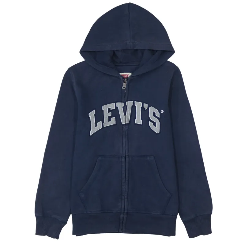 Levi's Women’s Medium Navy Blue 90s Spellout Cotton Zip Hoodie made by Levi's