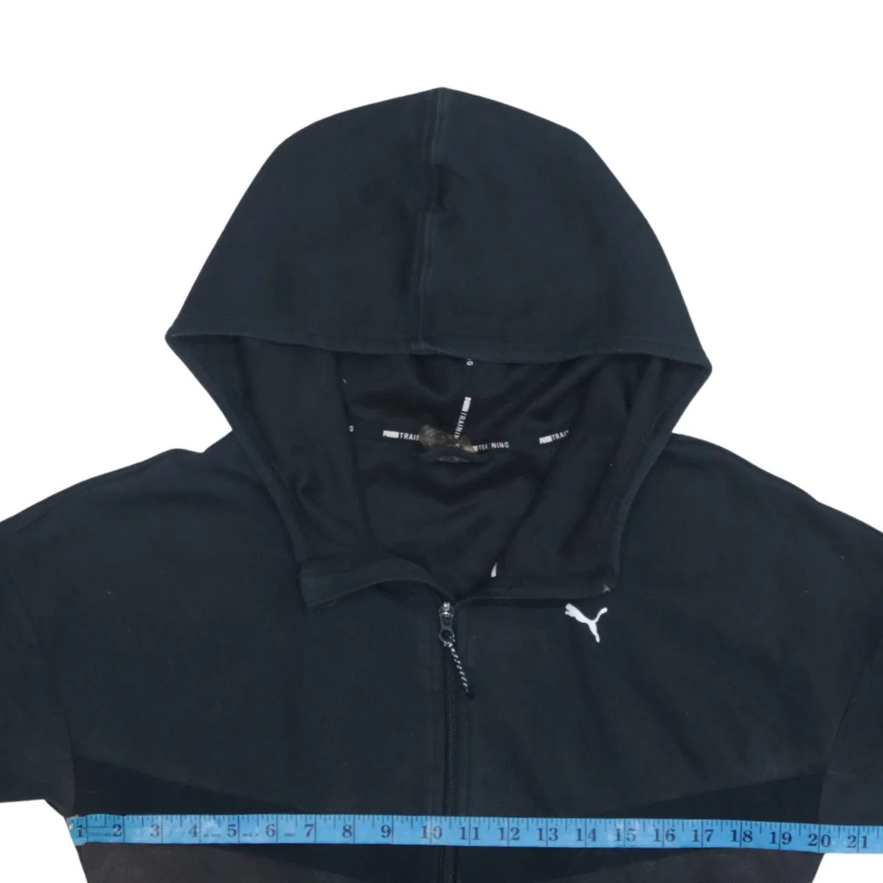 Puma Women's '90s Black Full Zip Lightweight Hoodie Medium Cotton sold by Vintage Club product image thumbnail 5