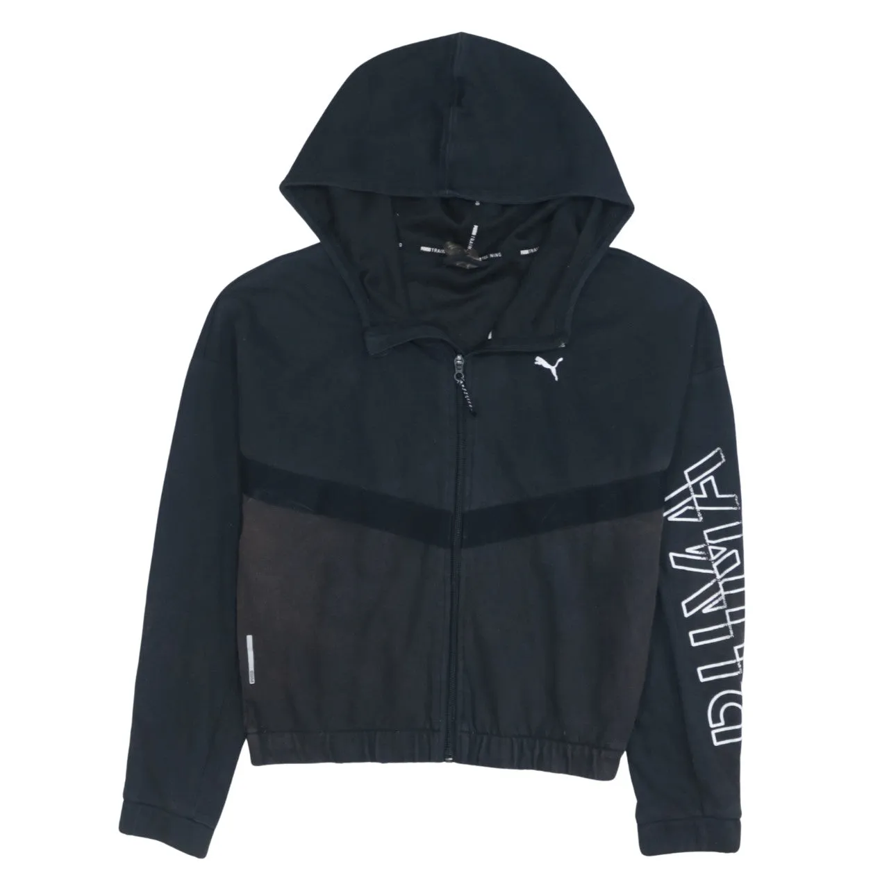 Puma Women's '90s Black Full Zip Lightweight Hoodie Medium Cotton sold by Vintage Club