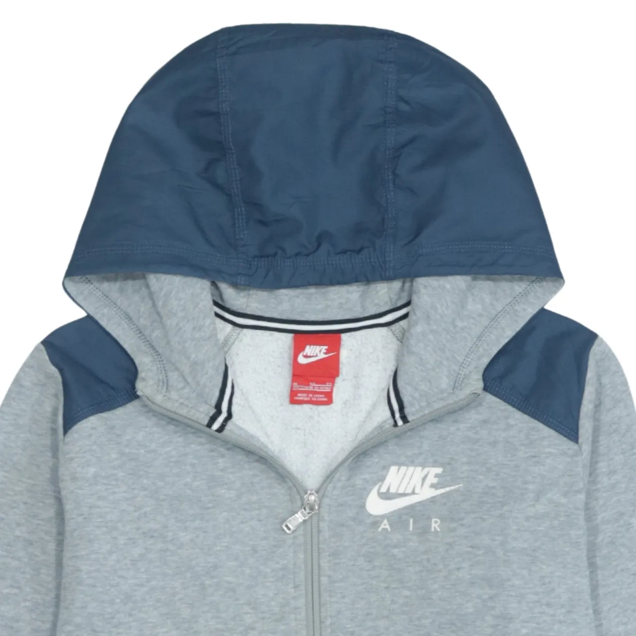 Vintage 90's Nike Swoosh Women's XLarge Grey Zip Hoodie Cotton Classic sold by Vintage Club product image thumbnail 3