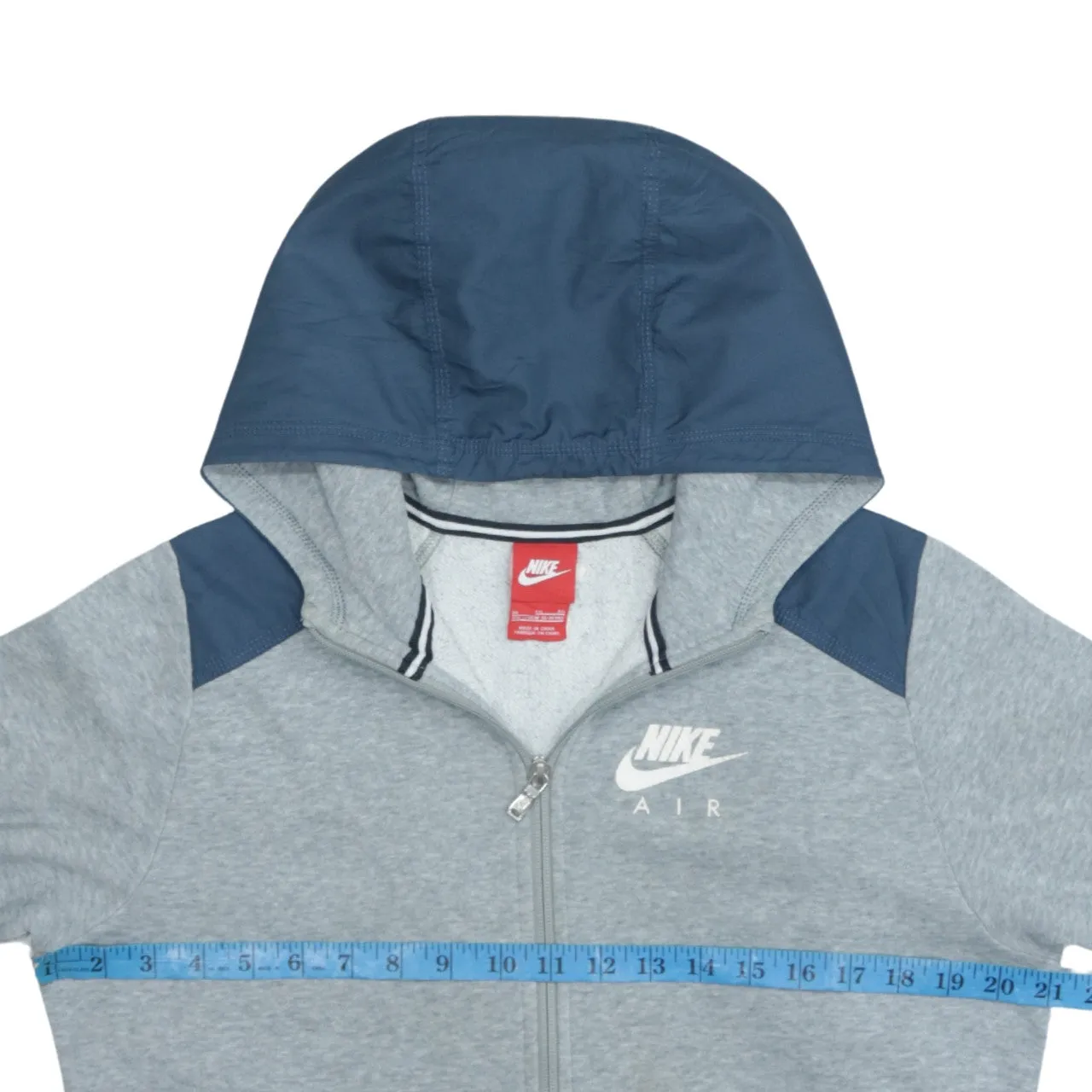 Vintage 90's Nike Swoosh Women's XLarge Grey Zip Hoodie Cotton Classic sold by Vintage Club product image thumbnail 5