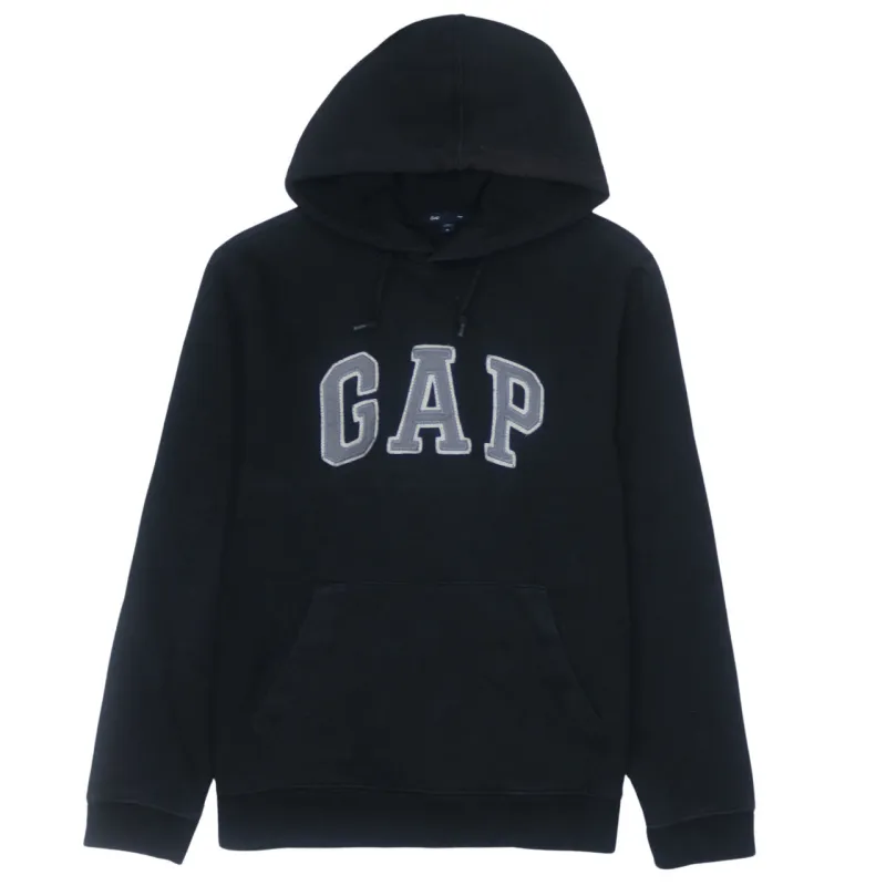 Gap 90's Black Vintage Spellout Pullover Hoodie Men's Medium Cotton sold by Vintage Club