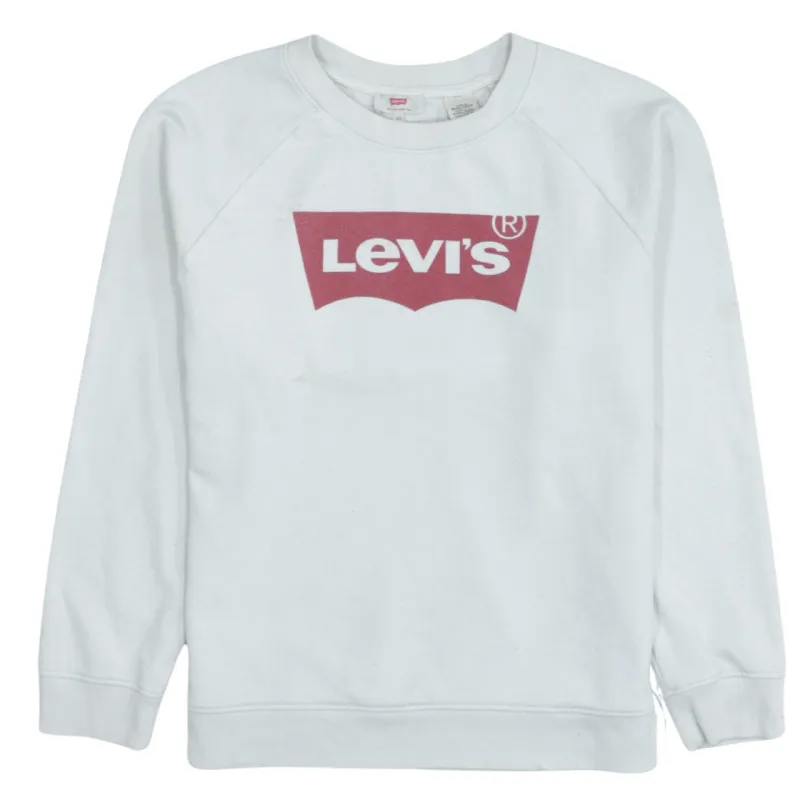 Levi's 90s Vintage Crewneck Spellout Sweatshirt White Men's XS Retro made by Levi's