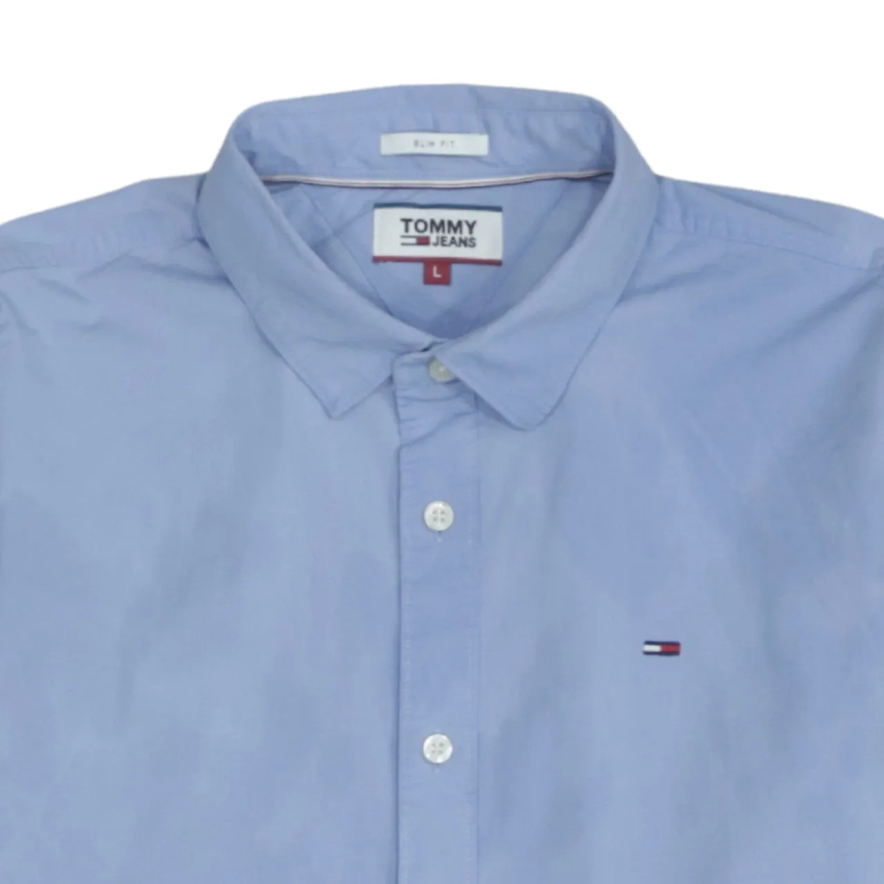 Tommy Hilfiger 90s Men's Large Blue Cotton Long Sleeve Shirt sold by Vintage Club product image thumbnail 3