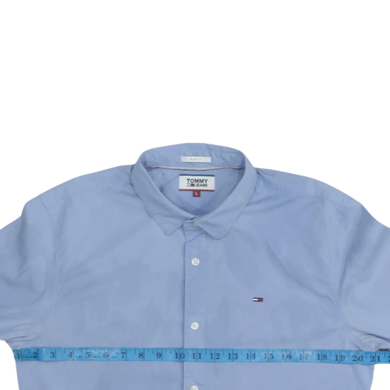 Tommy Hilfiger 90s Men's Large Blue Cotton Long Sleeve Shirt sold by Vintage Club product image thumbnail 5