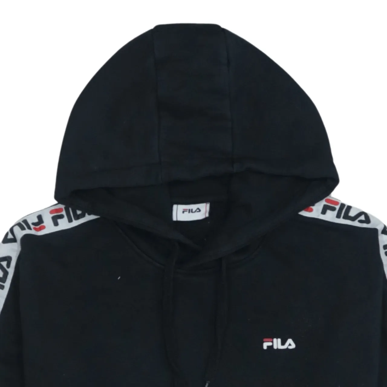 Fila Vintage 90's Black Small Hoodie, Pullover with Pockets & Drawstring sold by Vintage Club product image thumbnail 3