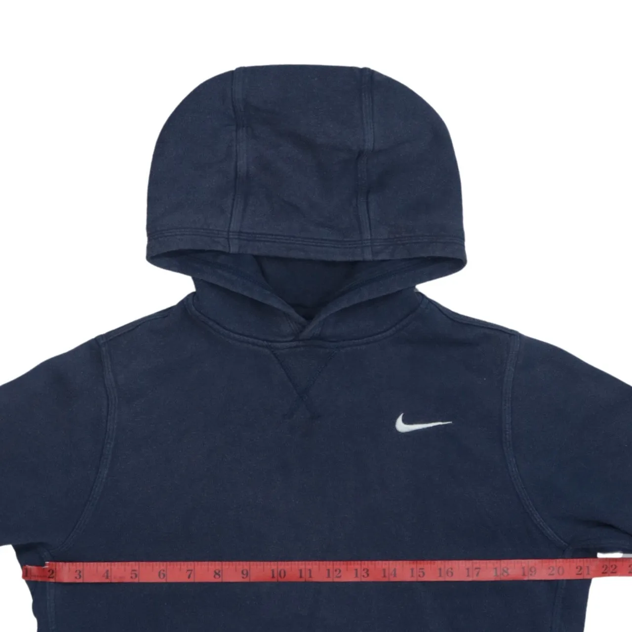 Vintage 90s Nike Women's XL Navy Blue Swoosh Pullover Hoodie Classic sold by Vintage Club product image thumbnail 5