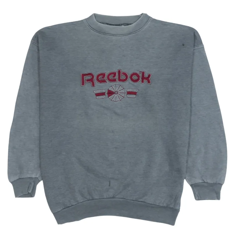 Reebok 90's Vintage Men's Grey Spellout Sweatshirt, Crew Neck Large sold by Vintage Club