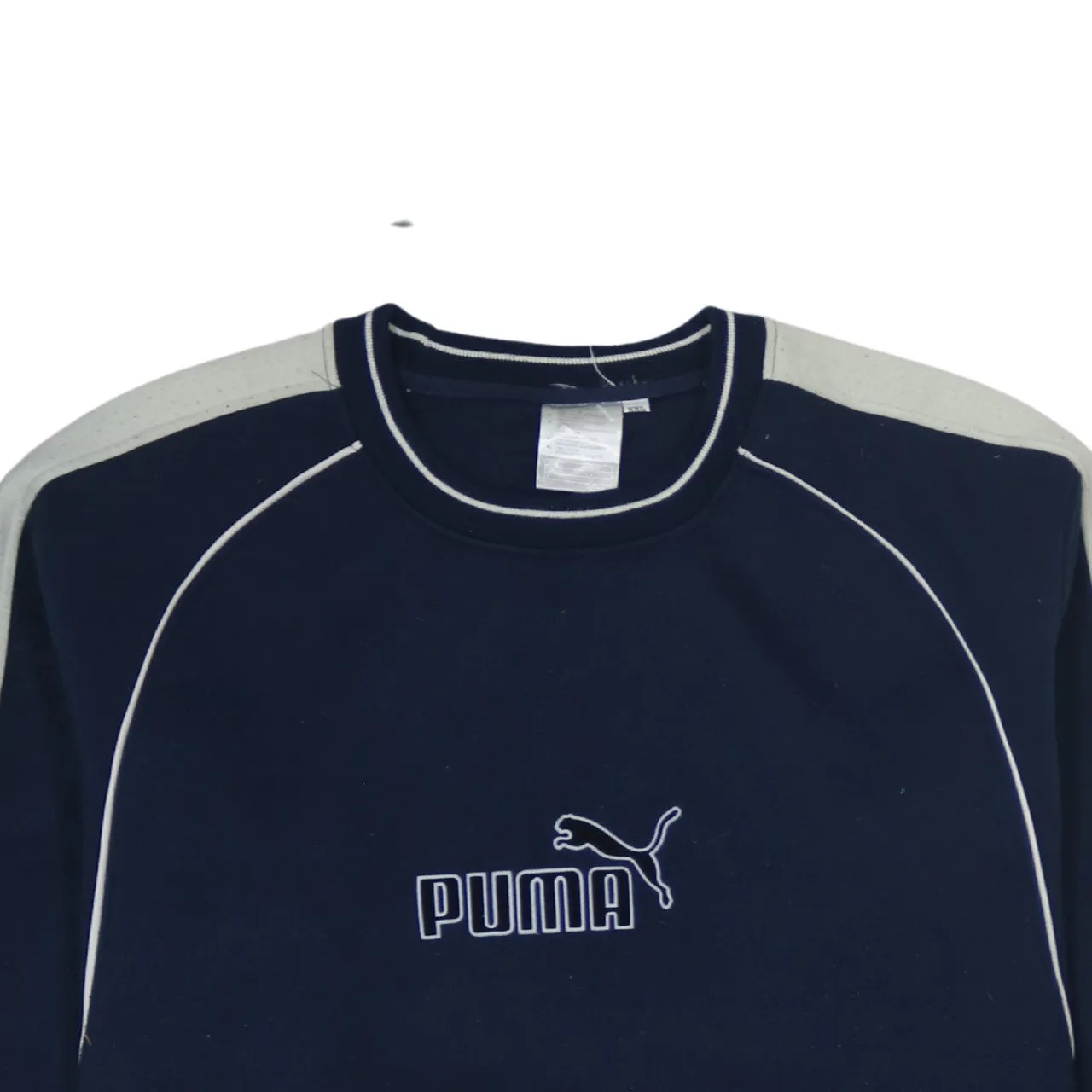 Vintage Puma 90's XXLarge Navy Blue Spellout Crew Neck Sweatshirt sold by Vintage Club product image thumbnail 3